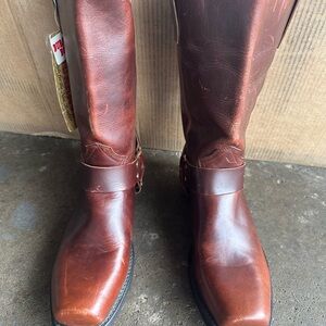 Durango Brown Cowboy Boots with Harness Detail